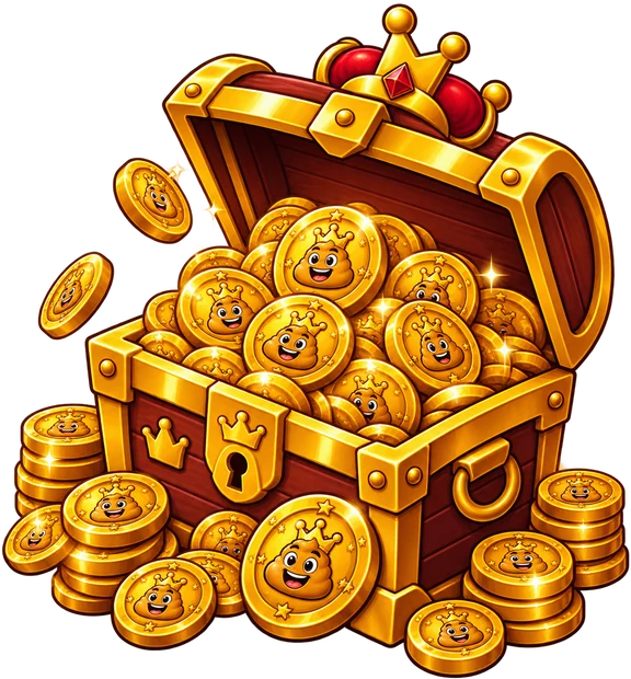 Coffre de pièces d'or King Poo